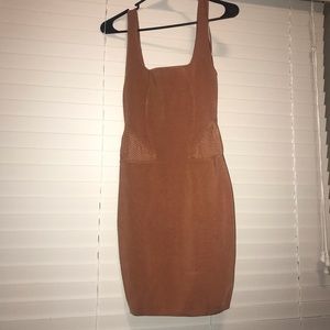 Copper bodycon ZARA dress size S brand NEW w/ tags